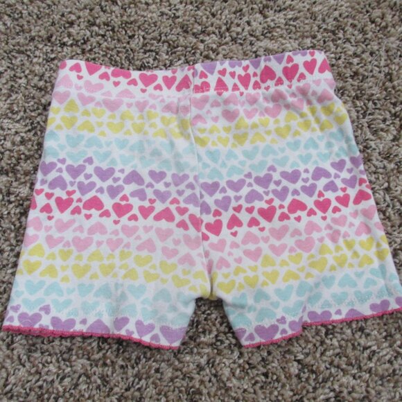 Kids Headquarters Pull On Shorts Girls 2T Pink Rainbow Hearts Elastic Bottoms - Picture 3 of 3